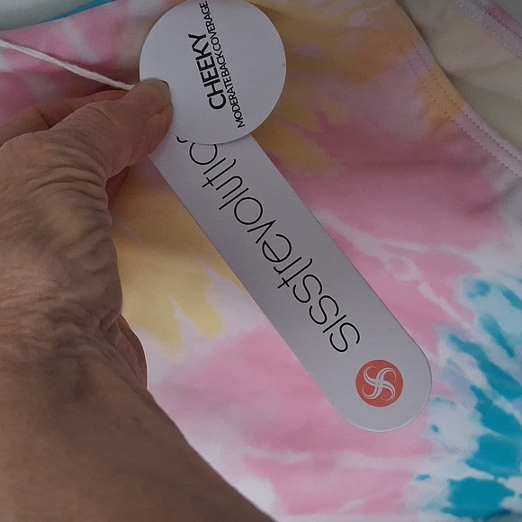 Sisstrevolution One Piece Pastel Tie Dye Multicolor Swimsuit Halter nwt Sz Small - Picture 5 of 7